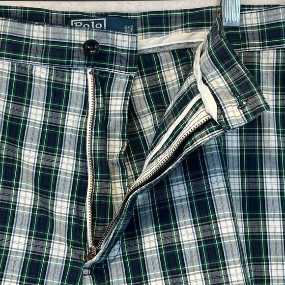POLO RALPH LAUREN Men’s Shorts 38 Green Plaid Cotton Prospect Casual Golf Preppy - Picture 12 of 14